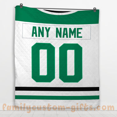 Custom Premium Quilt Blanket Dallas Jersey Ice Hockey Personalized Quilt Gifts for Her & Him